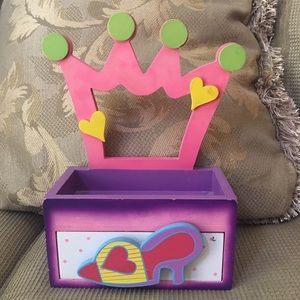Princess Crown Wooden Trinket Jewelry Box